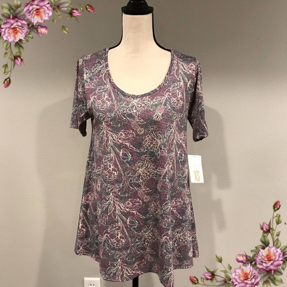 LuLaRoe Perfect T floral short sleeve top - Picture 1 of 8